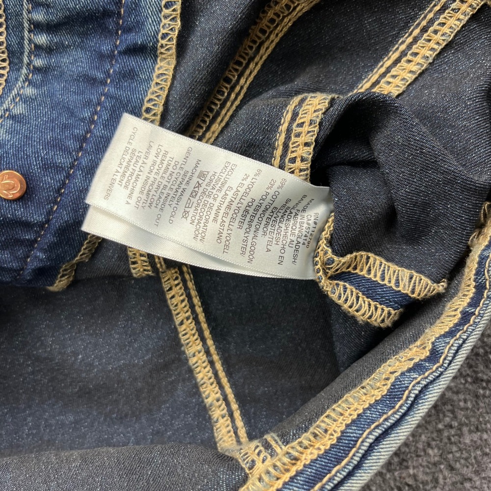 True Religion Y2K Western Cowgirl Medium Wash Denim Button Front Mini Dress - Picture 3 of 6